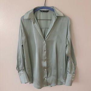 Zara - Satin Effect Basic Shirt